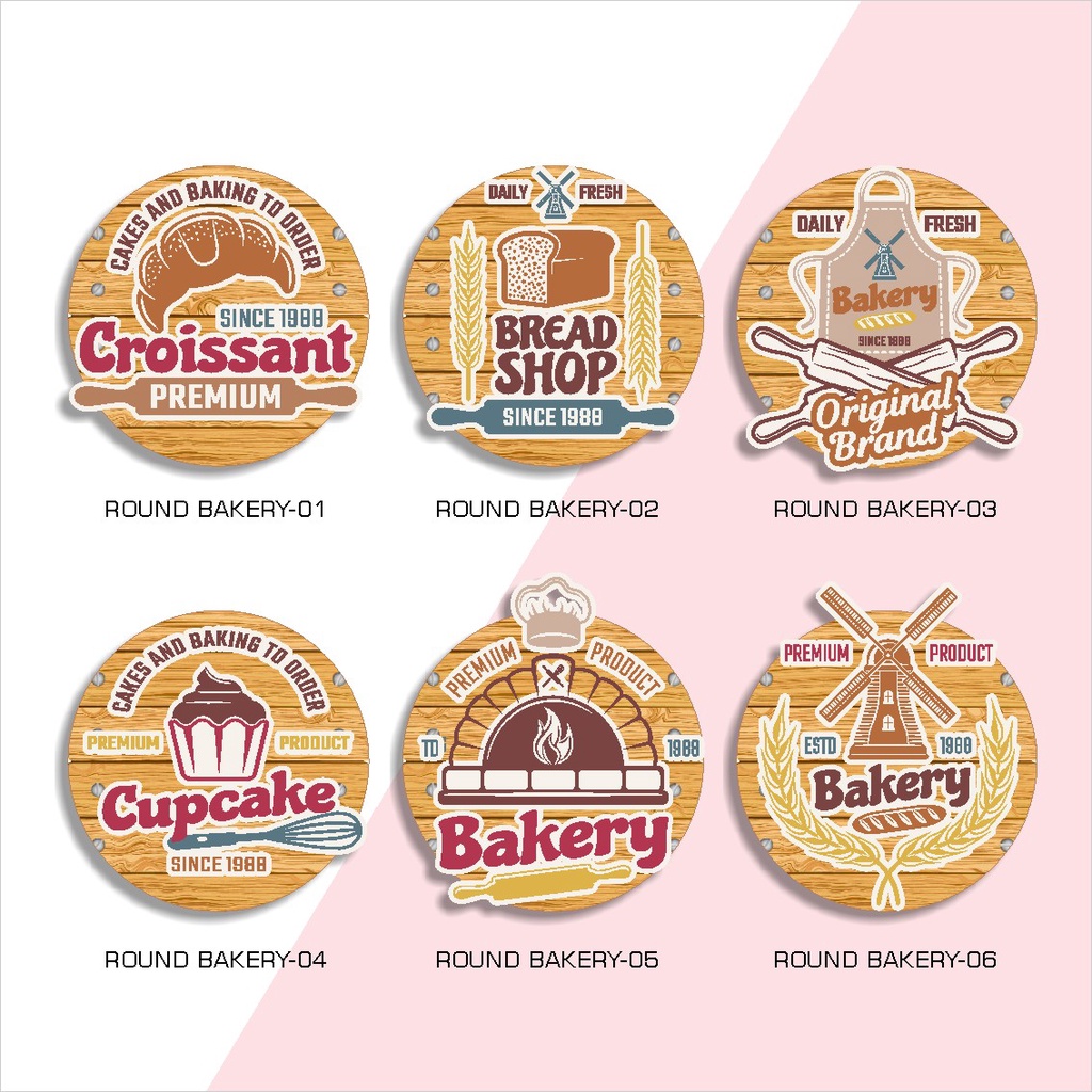 Hiasan Dinding Pajangan Dekorasi Rumah Walldecor Bulat Round Wood Bakery Roti Kue Cakes Aesthetic 15
