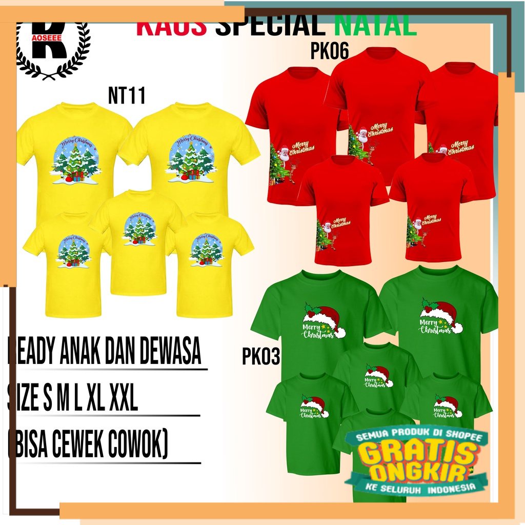 KADO NATAL 2022 KAOS NATAL/KAOS MERRY CHRISTMAS/KAOS NATAL ANAK/KAOS NATAL DEWASA