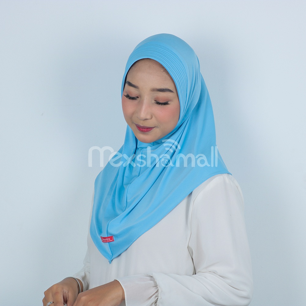 Jilbab sport - Jilbab Instan Hijab Sporty Jersey Premium Olahraga Volly Basket Futsal By Shamira-sky blue