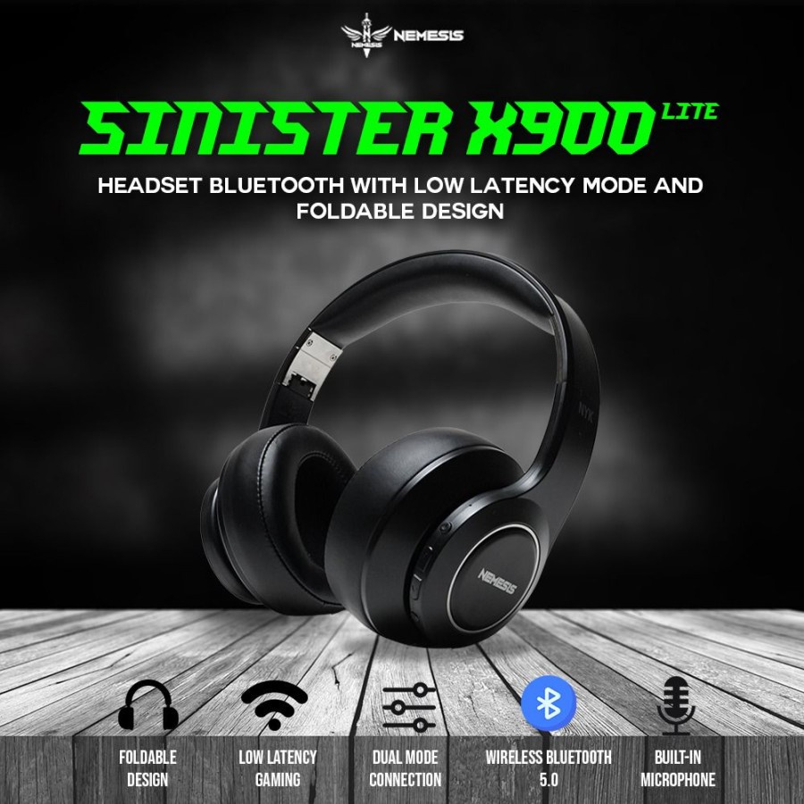 Headset NYK Nemesis X900 LITE Sinister Bluetooth Wireless | 3.5mm Jack