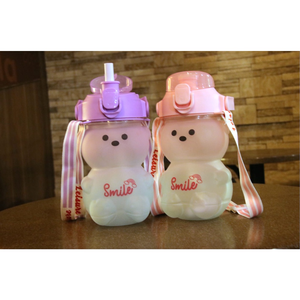 botol/botol bear smile gradasi free sticker/botol gemoy bear/botol gradasi/botol bear