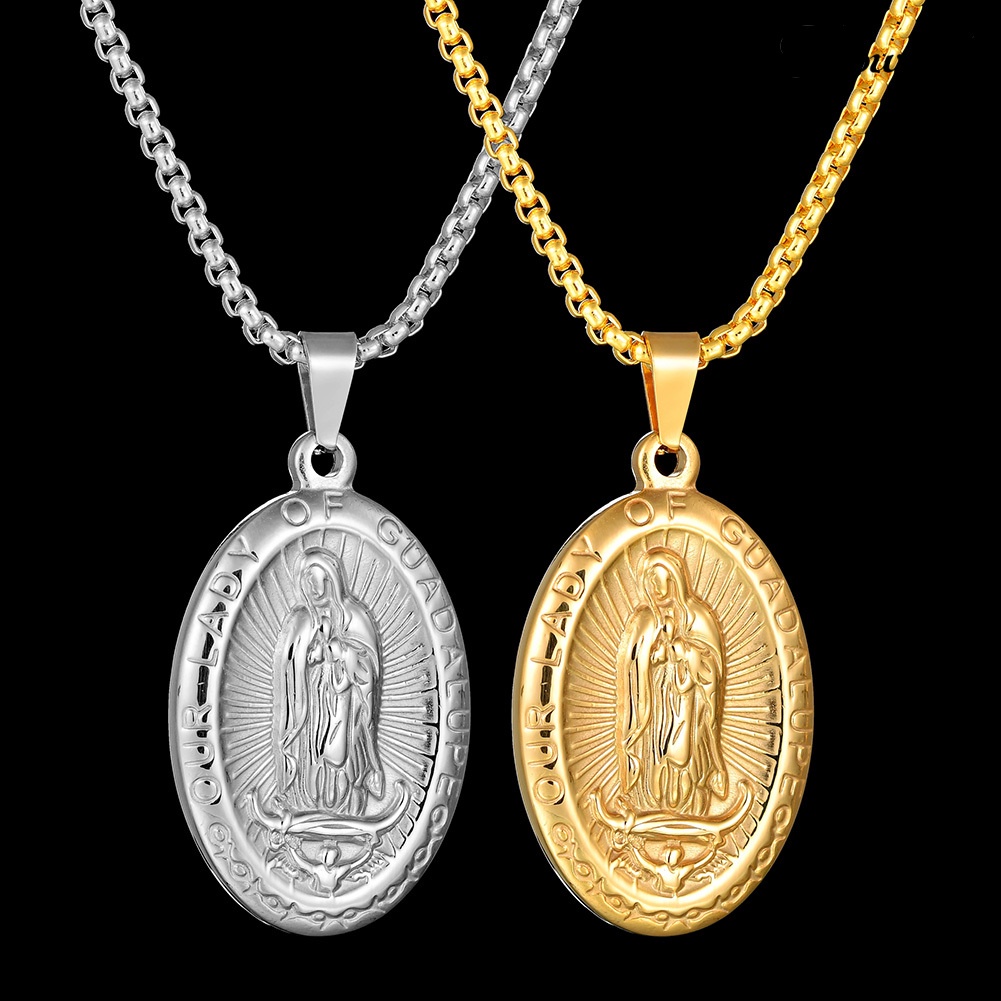 Kalung Dengan Liontin Bentuk Virgin Mary Guadalupe Untuk Hadiah