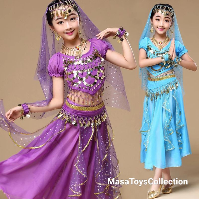 Fashion anak perempuan Baju India Belly Dance rok murah