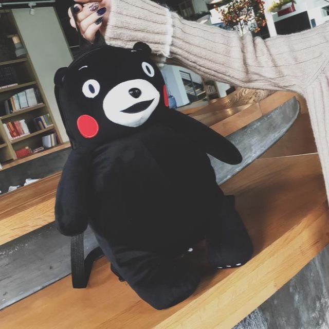 Sera 2018 baru boneka beruang hitam mewah kartun Kumamon lucu lucu kecil ransel ransel mahasiswa