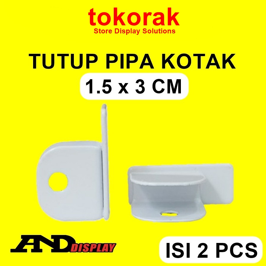 TUTUP PIPA KOTAK 15X30MM PUTIH / 2 PCS ANDDISPLAY