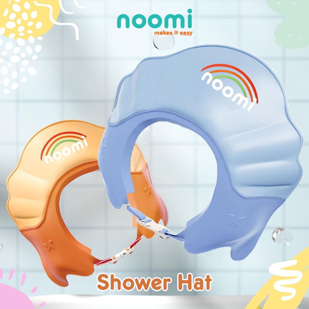 Noomi Shower Hat Topi Keramas Shampo Bayi Anti Air Waterproof Silikon