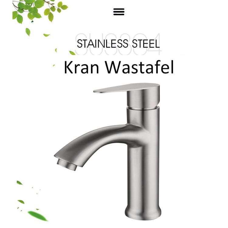 Kran Cuci Piring / Keran Air Wastafel Bahan Stainless Steel Tipe SUS 304