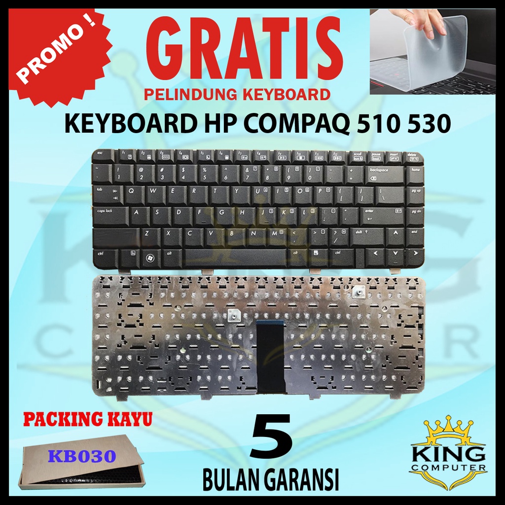 Keyboard Laptop HP compaq 510, 530 / HP510, HP530 Series PACKING KAYU