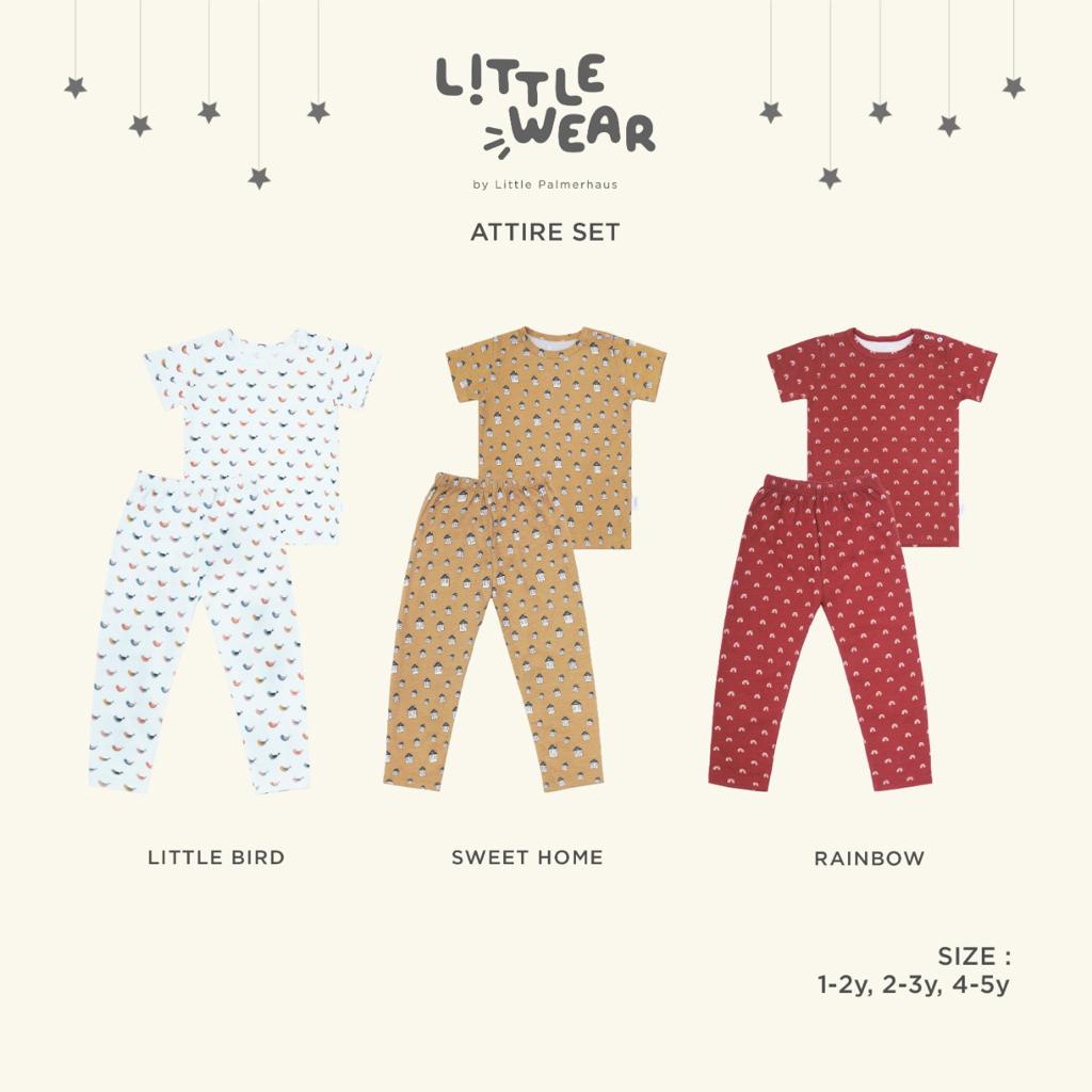 Little Wear KIDS ATTIRE SET 1-2y/2-3y/4-5y / Little Palmerhaus Setelan Anak PENDEK-PANJANG