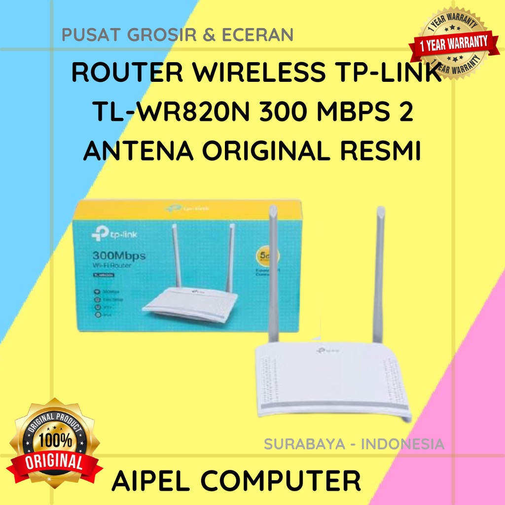 WR820N | ROUTER WIRELESS TP-LINK TL-WR820N 300 MBPS 2 ANTENA ORIGINAL RESMI