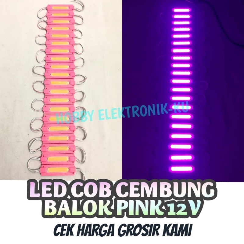 LAMPU LED STRIP MODULE COB 6MATA 12V PINK