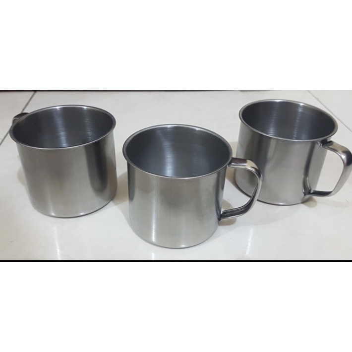 Cangkir Mug Stainless Steel Ukuran 7cm Tanpa Tutup