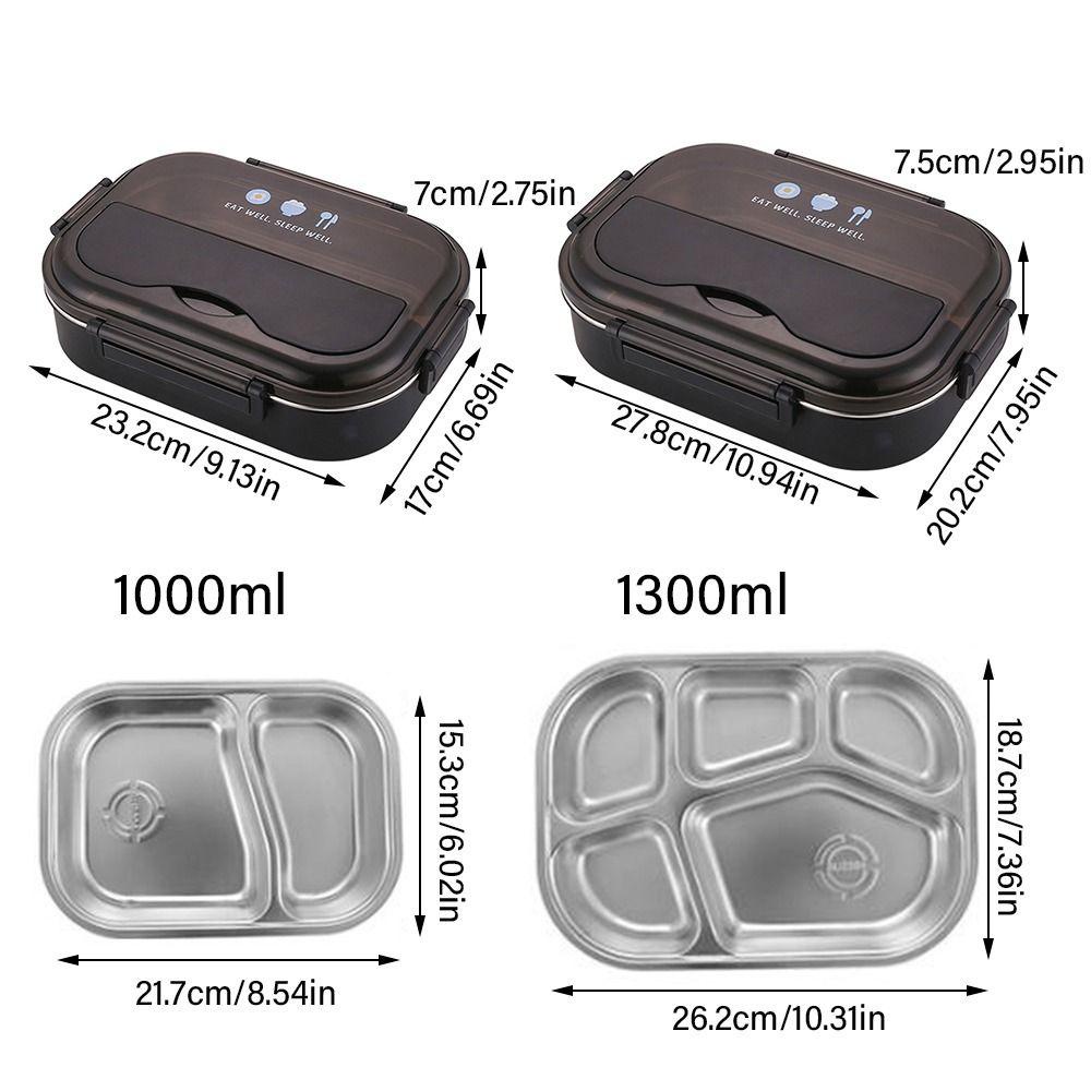 R-FLOWER Lunch Box Microwavable Untuk Pelajar Pekerja Kantor Anti Bocor Dengan Sendok Wadah Makanan
