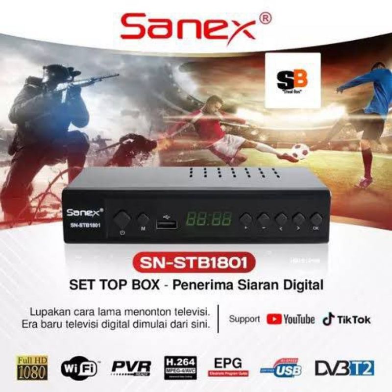 Set top box penerima siaran tv digital STB1801 Kualitas Premium bisa. YouTube dan internet