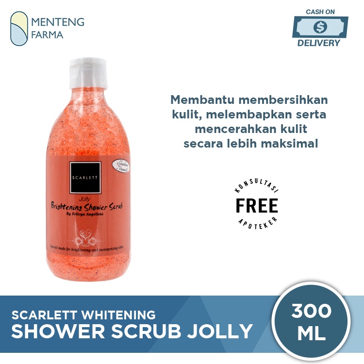 Scarlett Whitening Shower Scrub Jolly 300 ML - Sabun Mandi Dengan Buliran Scrub