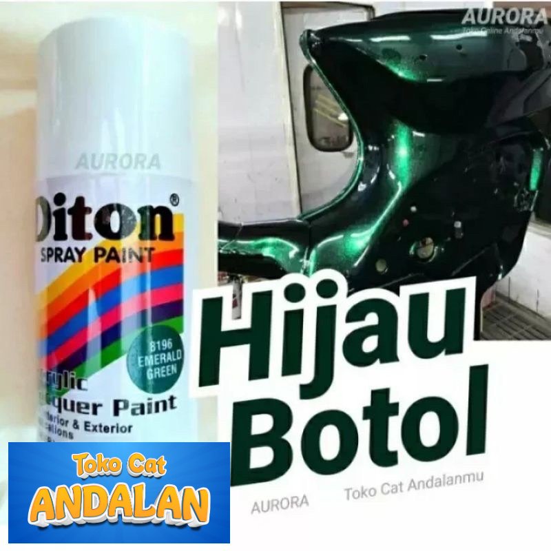 

Pilox Diton Emerald Green 8196 Hijau Botol 300ml / Cat Ijo Metalik Metallic Metalic Laguna Pilok Pylox Premium