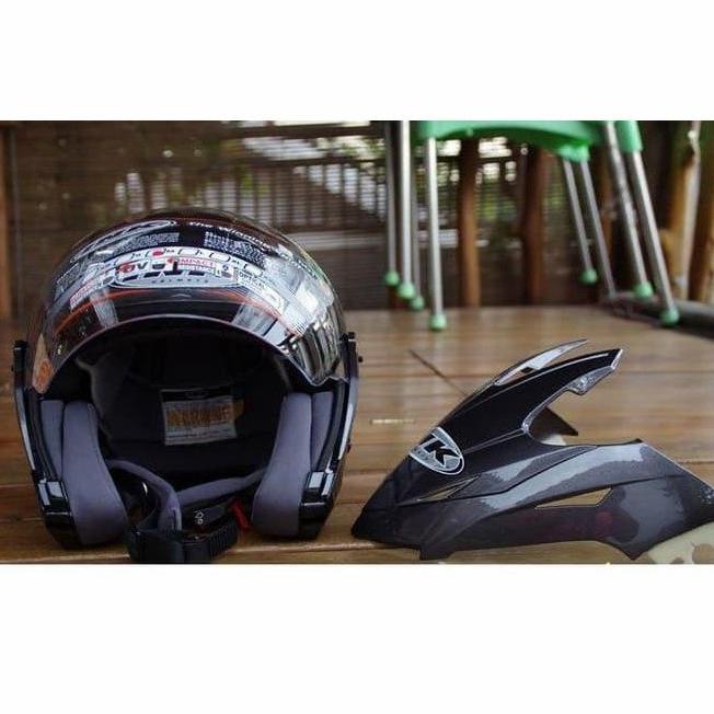 HELM INK T MAX SOLID BLACK MATT DOBLE VISOR /TERMURAH