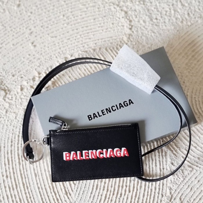 

Document Organizer Bnib Balenciaga Card Lanyard Red Logo - Lanyard Balenciaga Original