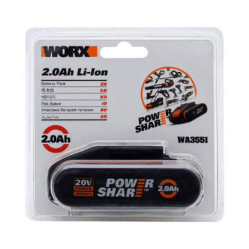 Battery/Baterai Bor 20v 2ah - Worx Original 100%