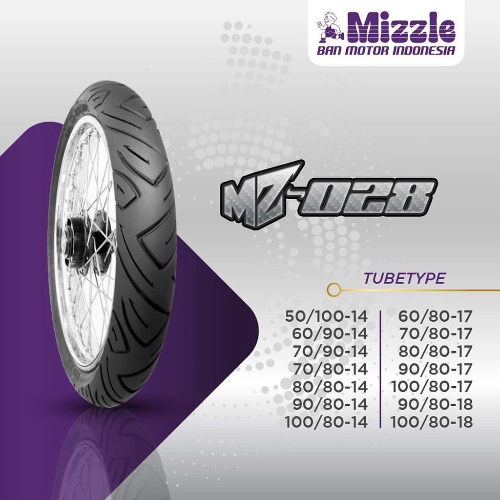 Ban Luar Mizzle Tubetype 90/80-14 80/80-14 70/90-14 70/80-14 60/90-14 100/80-14 matic