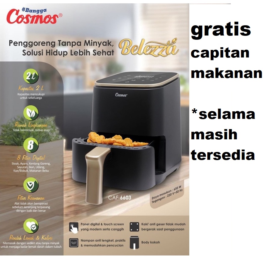 COSMOS AIR FRYER CAF 6603 Menggoreng Tanpa Minyak 2 Liter 650 Watt