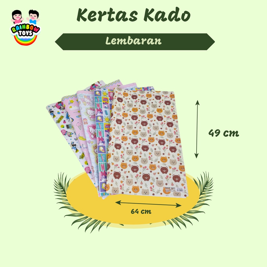

Kertas Kado Bungkus Lembaran Hadiah Motif Anak Aneka Varian