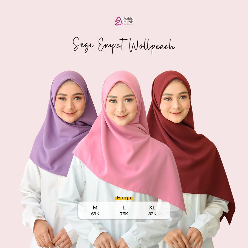 JILBAB SEGI EMPAT WOLLPEACH - AZKIA HIJAB