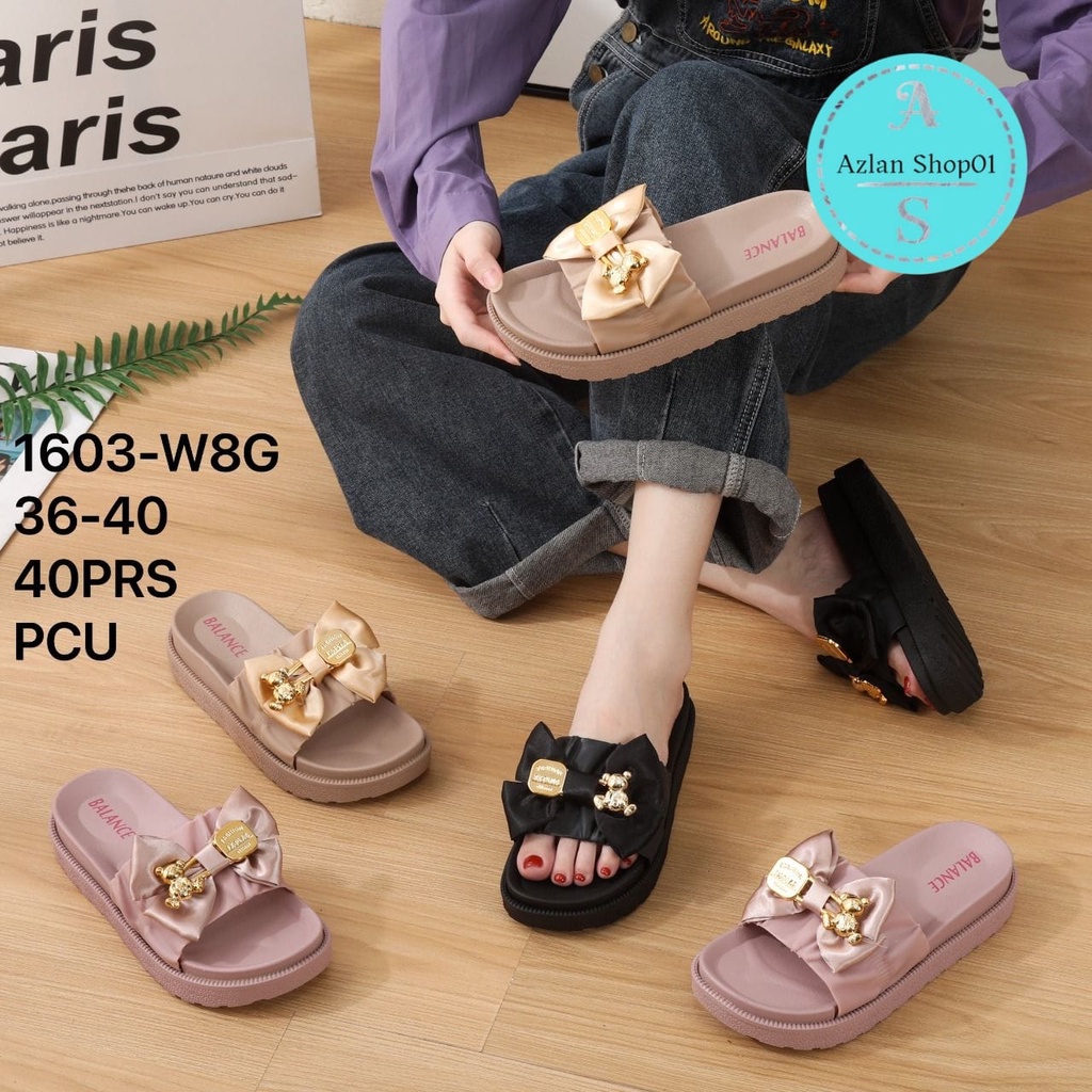 Sanda Selop Wedges Pita Balance 1603-W8G (36-40) Sandal Wanita Dewasa Terbaru