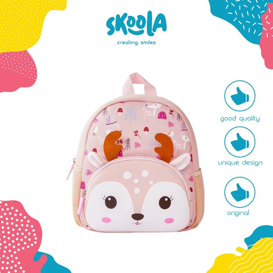 Skoola Tas Anak Perempuan Laki Laki PAUD Ransel Unicorn Dinosaurus Deer - Dobi