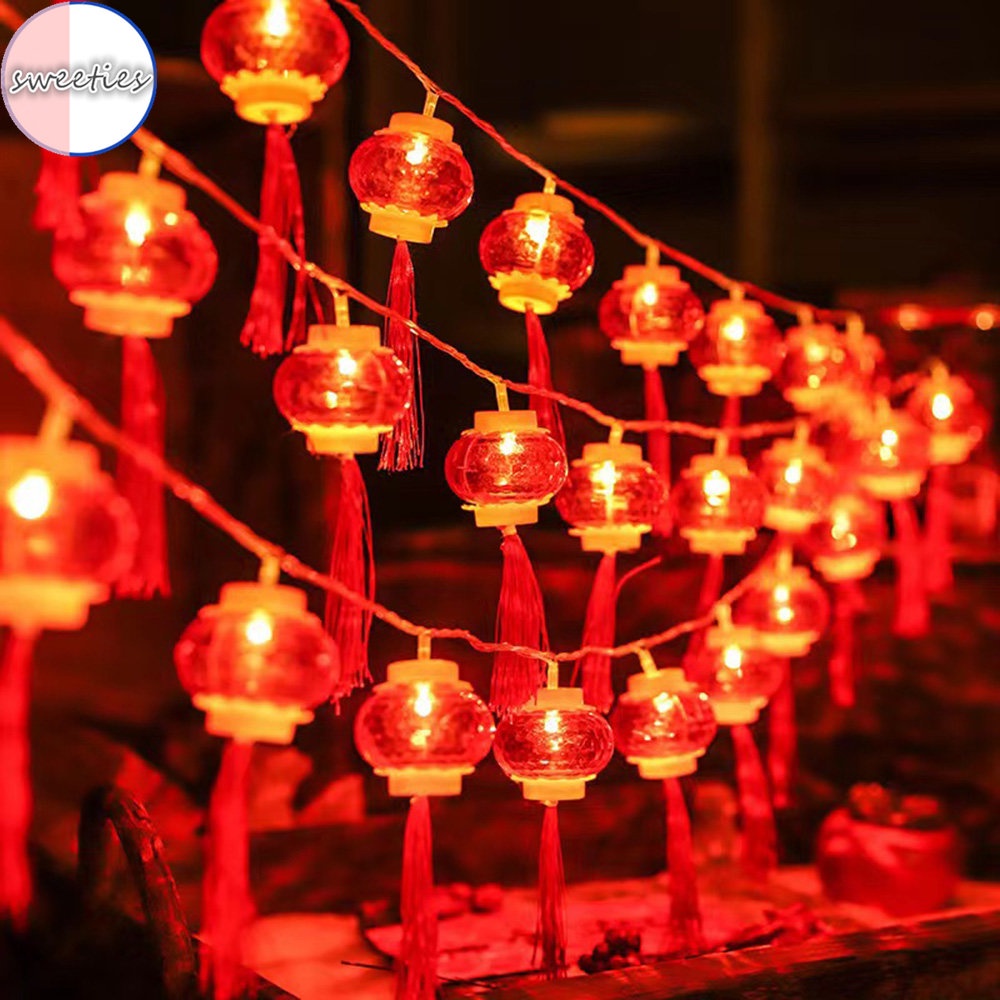 2023 Lampu string LED Tenaga Surya Warna Merah Panjang 1.5M Untuk Dekorasi Taman Outdoor