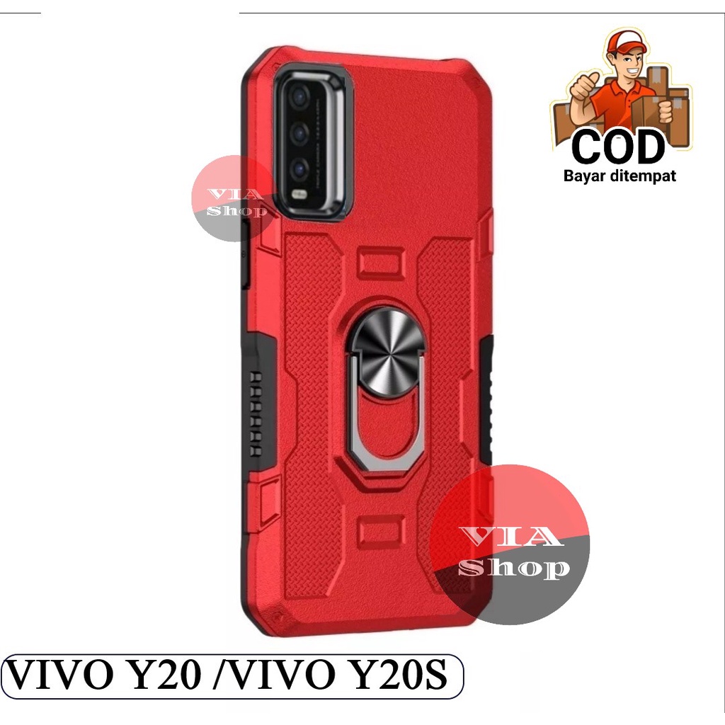 FOR VIVO Y20/VIVO Y20S HARDCASE EYE RING MACNETIC CASING ROBOT STANDING