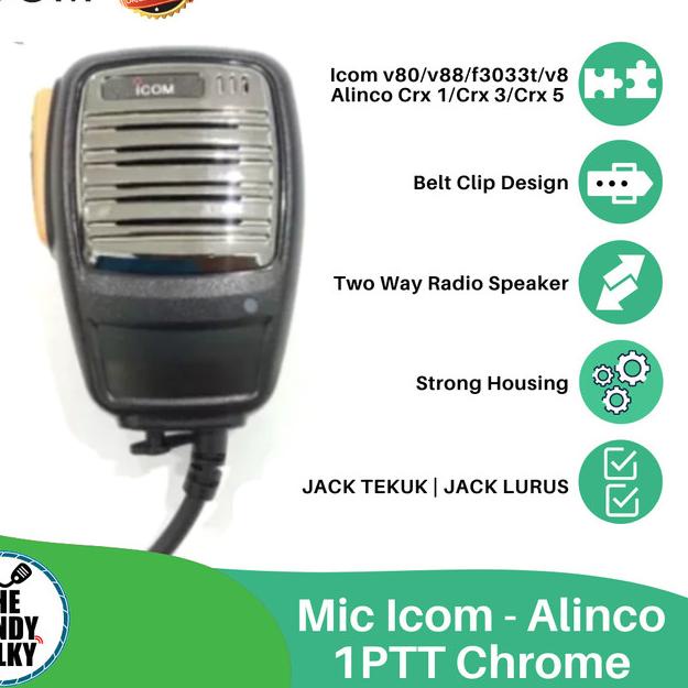 Mic Icom - Alinco 1PTT Chrome - LURUS