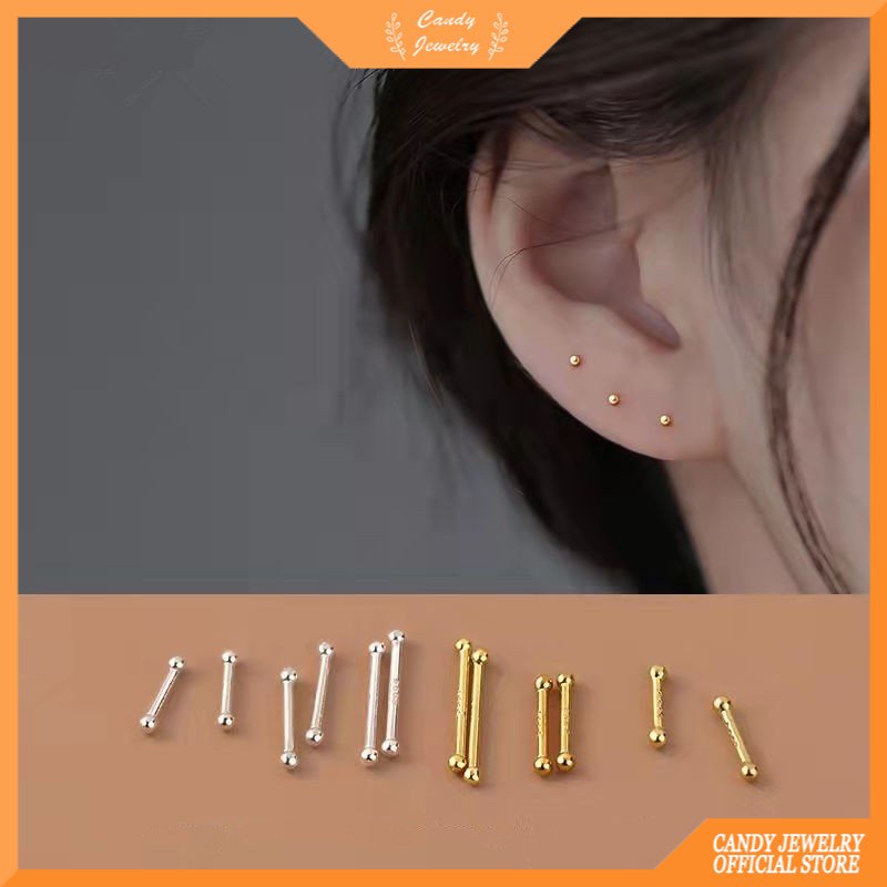 Anting Tusuk Sterling Silver 2022 Simple Ala Korea Warna Permen Untuk Wanita