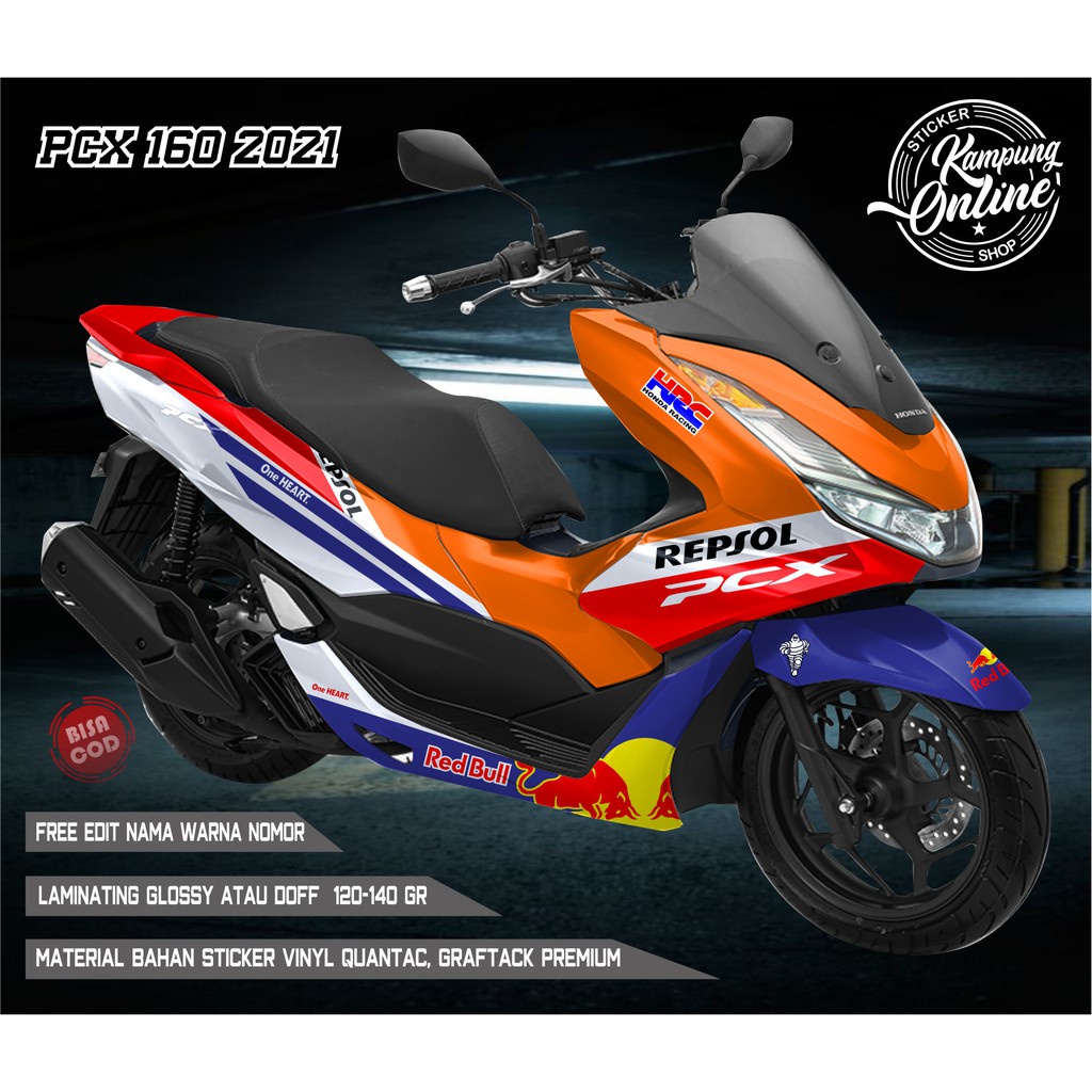 (PREMIUM) decal full body striping stiker sticker PCX 160 2021 desai REPSOL variasi