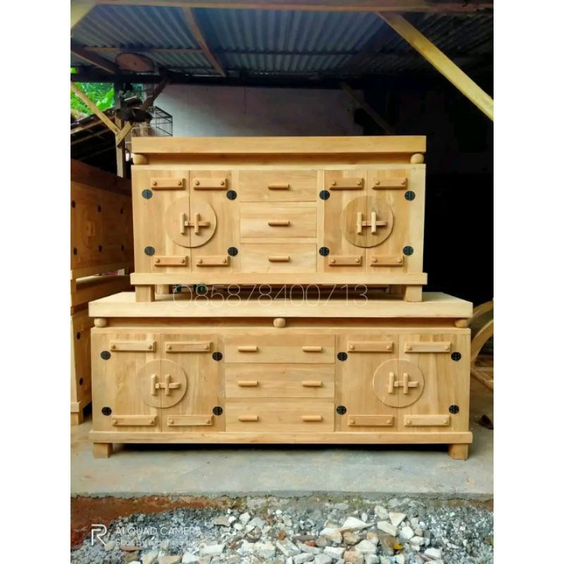 Bufet TV minimalis Full kayu Jati SOLID meja tv minimalis jati drawer kayu Jati SOLID mentahan