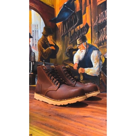 Sepatu Boots Pria 100% kulit sapi sparrow leather works