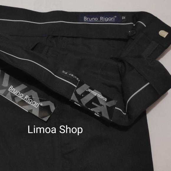 Celana Kerja Pria Formal Hitam Regular Bruno Rigari BR 02 - Hitam, 34