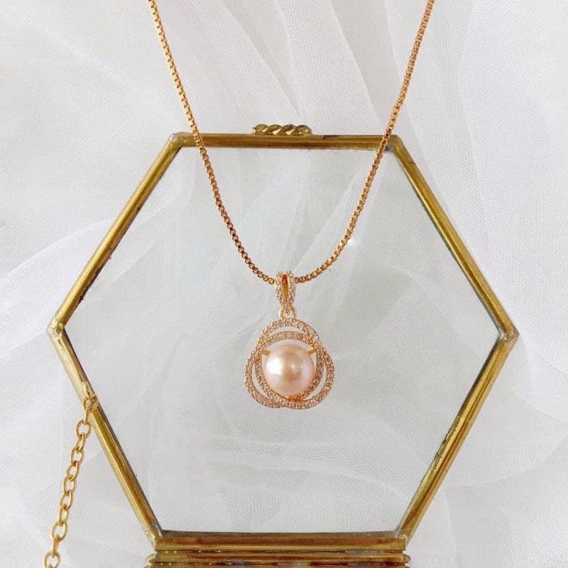 Kalung rhodium mutiara lombok | Kalung mutiara tawar asli | Kalung wanita | Mutiara lombok | Kalung 