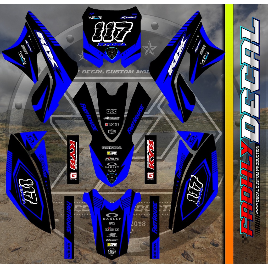 Decal Dekal Sticker KLX S BIRU (body bisa kita sesuaikan) Dengan pilihan warna stiker fullbody
