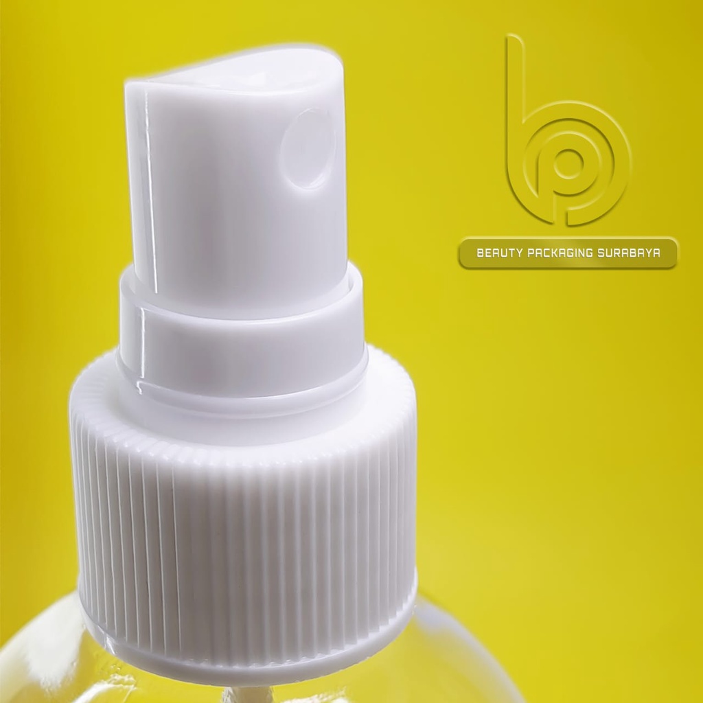 Botol plastik 250ml Oval bening tutup spray