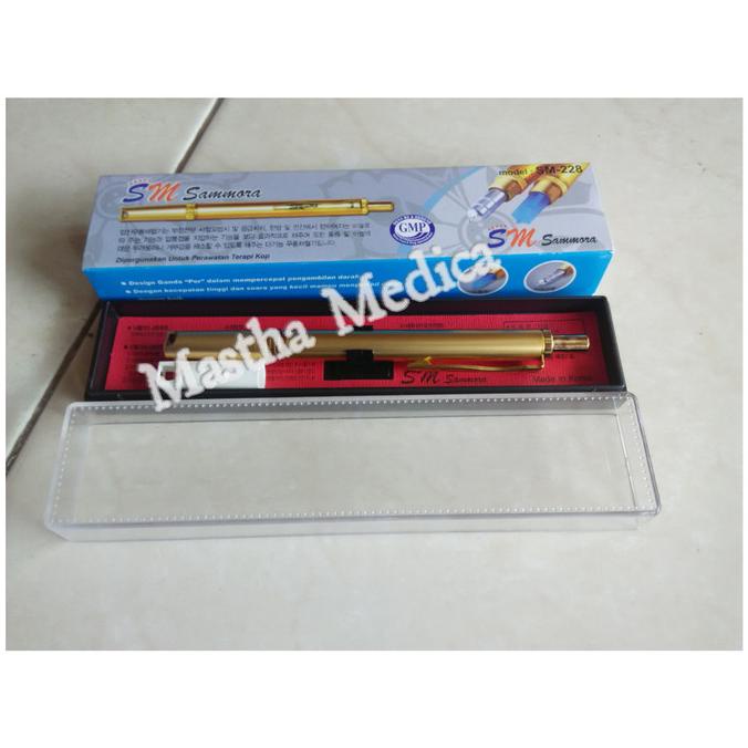 Pen Bekam Sammora   gold  / Pena  jarum lancet samora GOLD