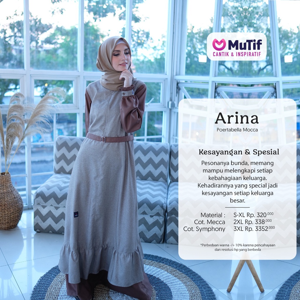 GAMIS ARINA PORTABELLA MOCCA PURPLE DAILY DRESS/ KASUAL DRESS