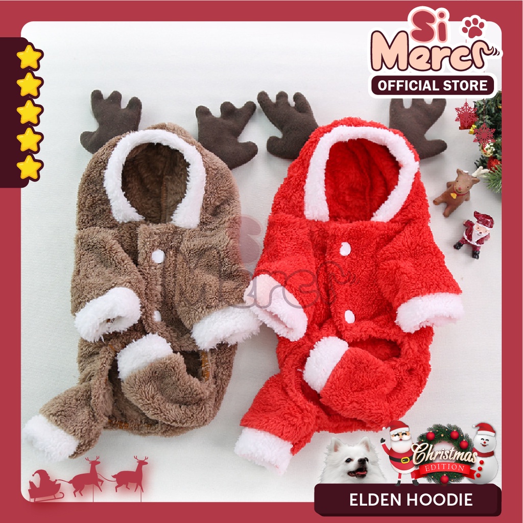 Baju Anjing Kucing Hewan Hoodie Natal / Baju Sweater Anjing Natal / Pet Clothes For Christmas Premium