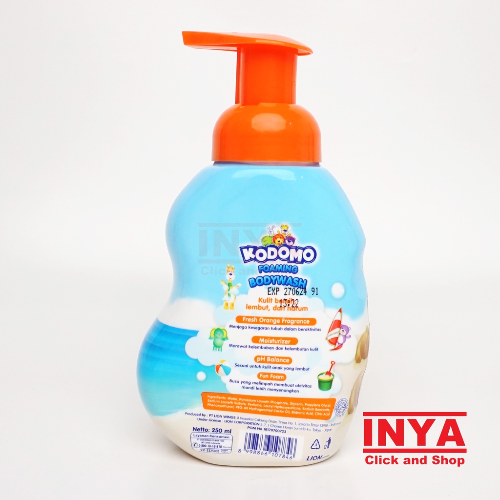 KODOMO FOAMING BODYWASH ORANGE 250ml - Sabun Bayi &amp; Anak