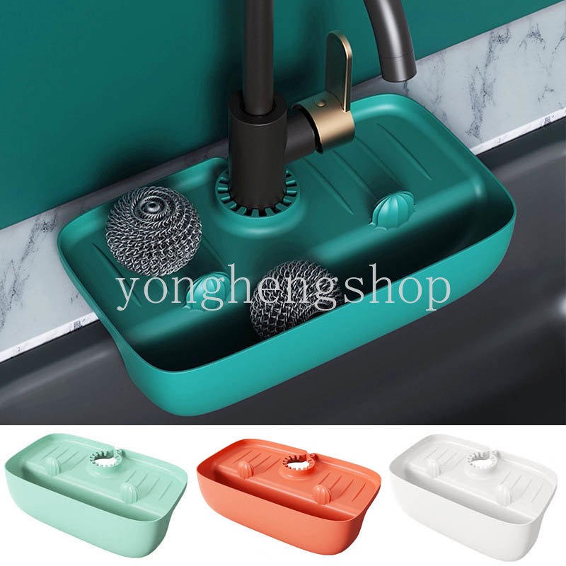 Keranjang Pengering Sabun / Spons Bahan Silikon Anti Cipratan Untuk Wastafel Dapur / Kamar Mandi