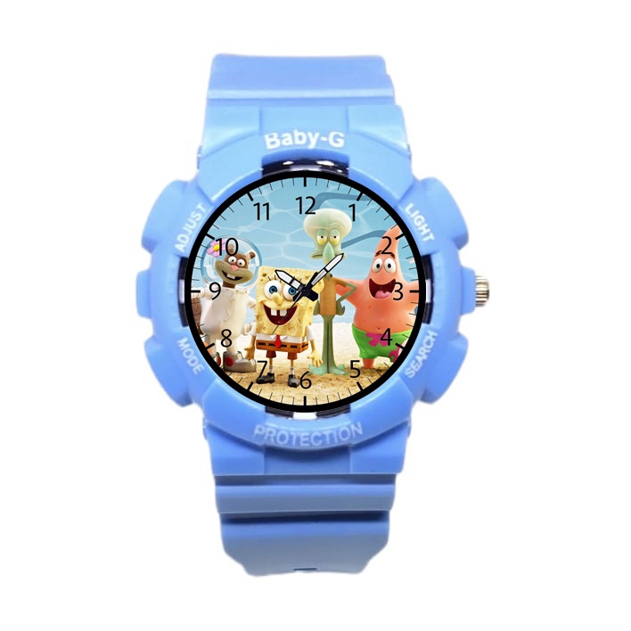 Jam Tangan Anak Karakter Spongebob Biru Free Batrai