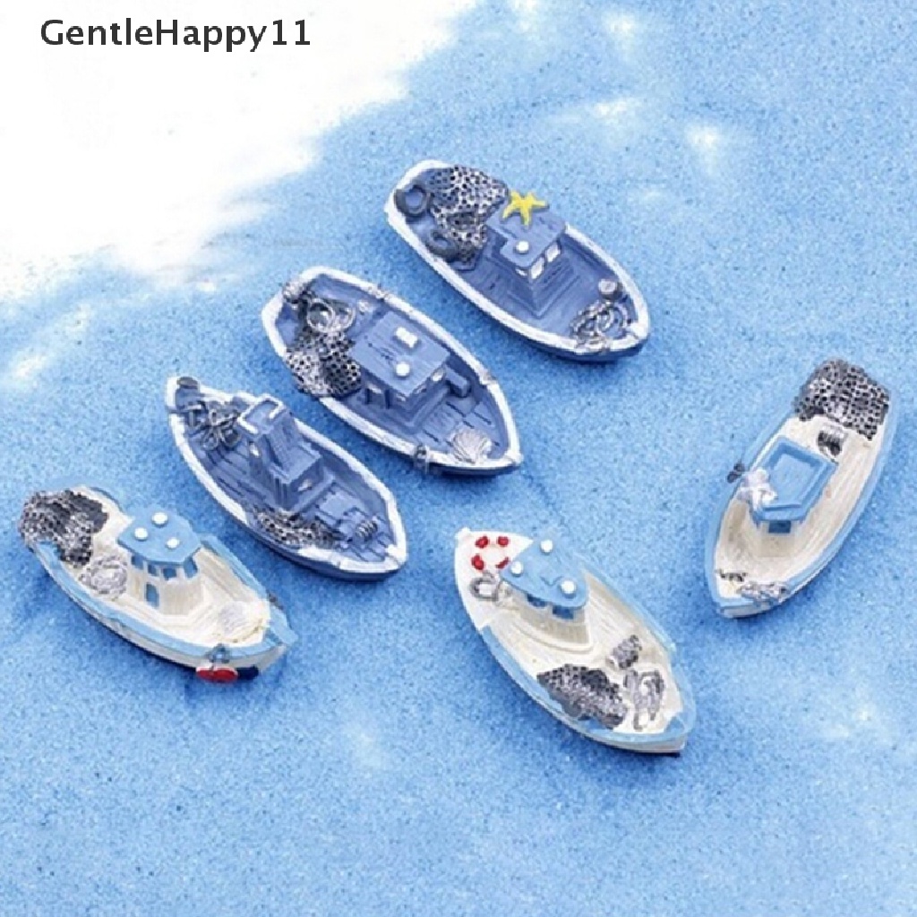 Gentlehappy Pop 1pcs Yacht Kapal Nelayan Perahu Miniatur Peri Taman Rumah Rumah Kerajinan Micro Lansekap Dekorasi DIY Aksesoris id