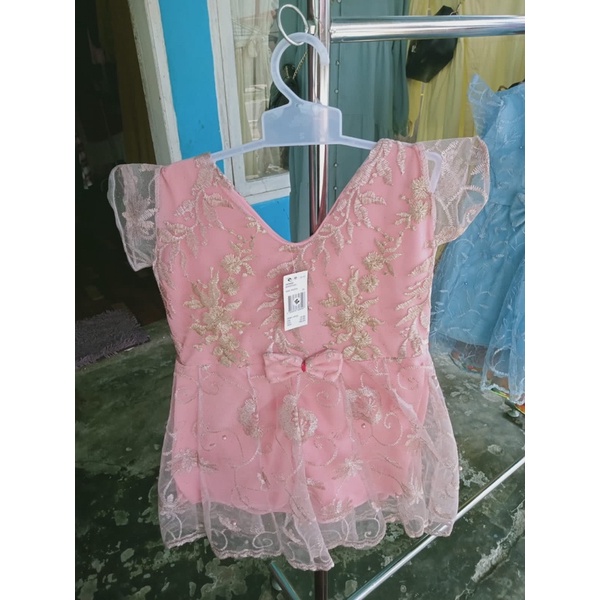 dress pesta brokat anak