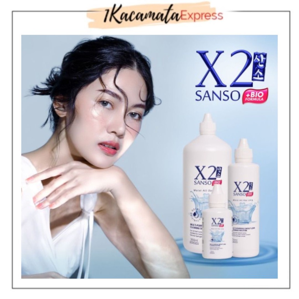 AIR PEMBERSIH X2 SANSO + BIO FORMULA MOIST 60ML CAIRAN SOFTLENS