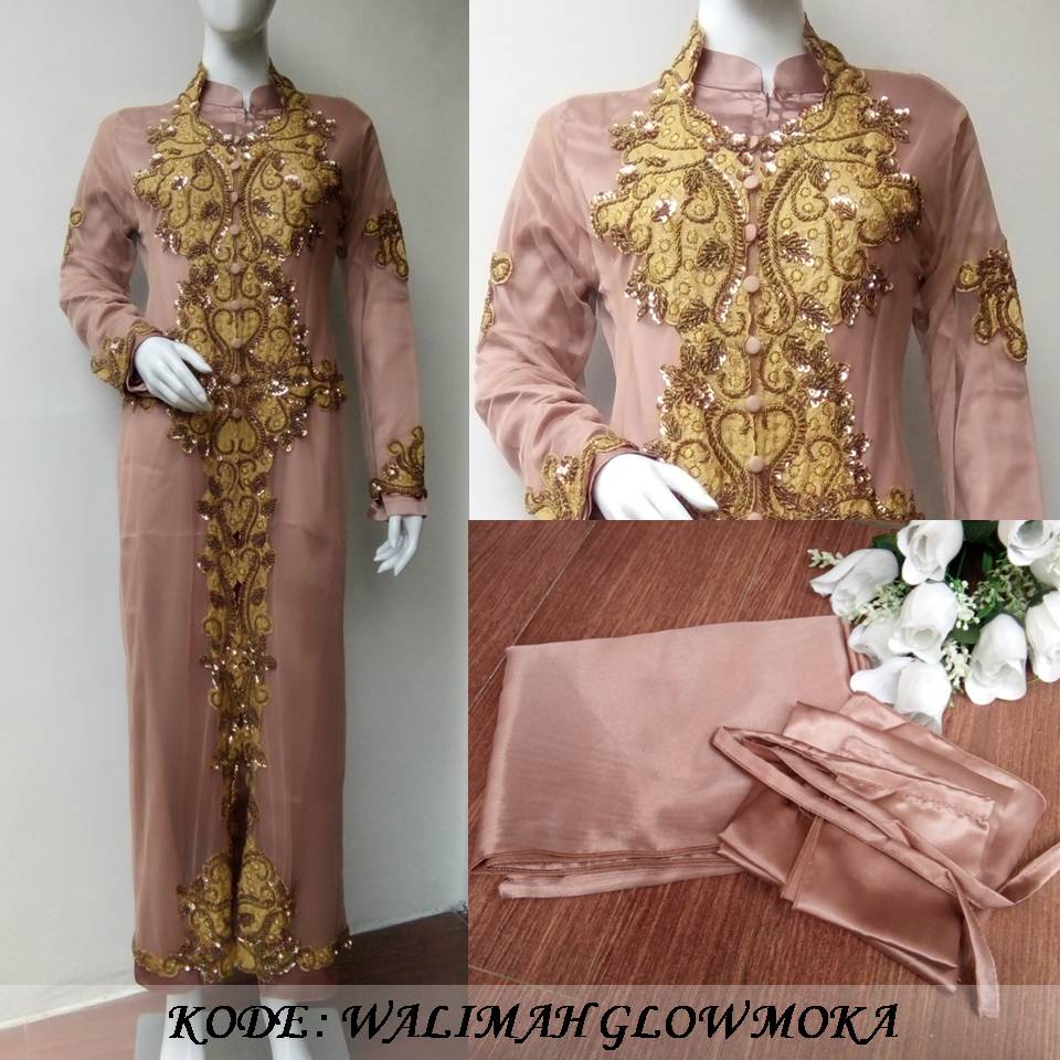SATU SET Kebaya Pengantin /Walimah+ Gamis , MURAH, Moka